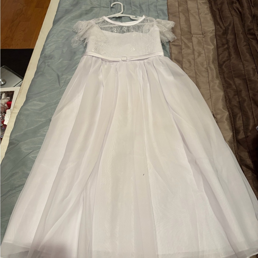 Elegant White Lace Kids Dress
